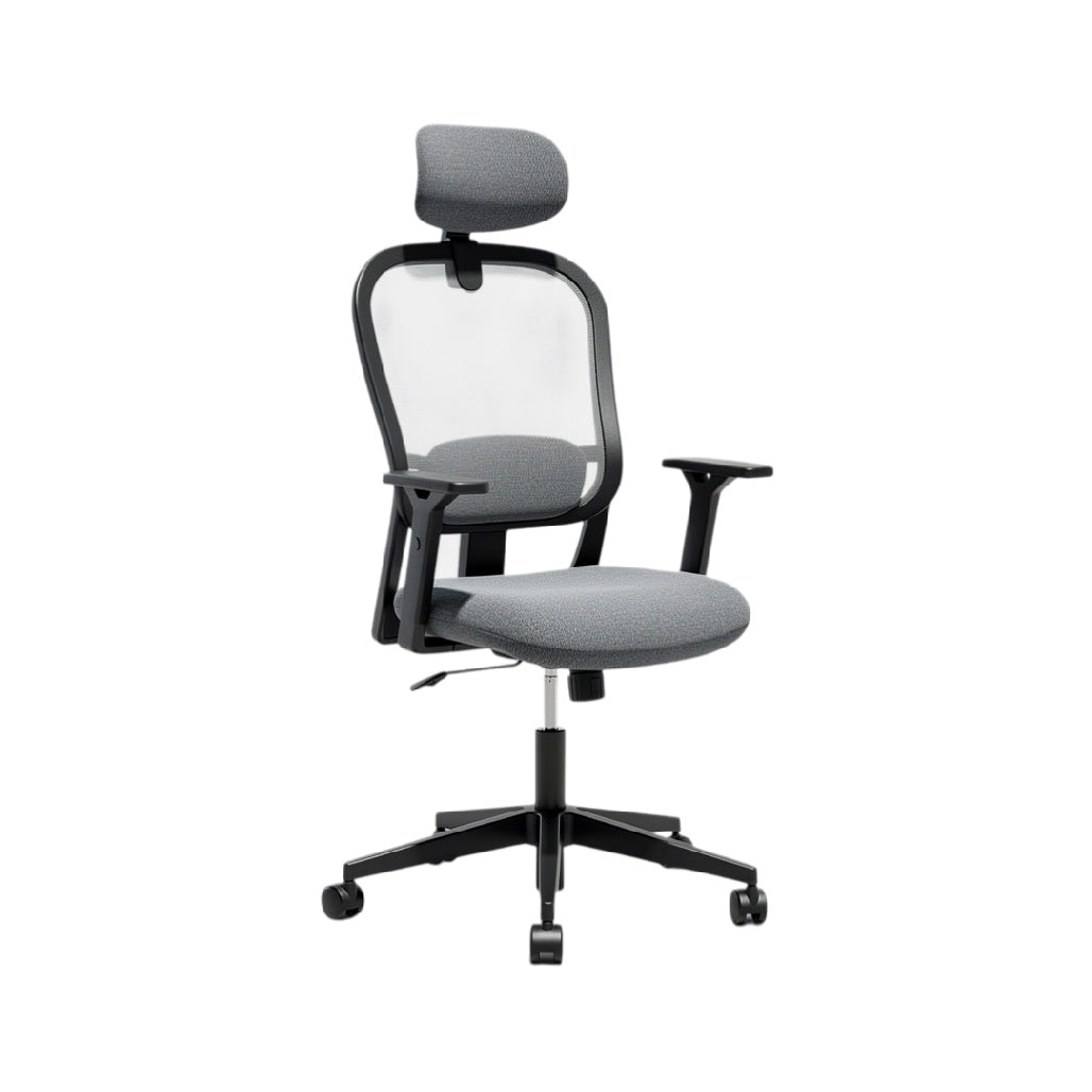 Ergonomic Adjustable Office Chair with Mesh Backrest and Headrest